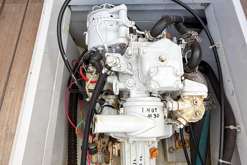 Slide: The Image of Engine compartment of 2012 Herreshoff Custom Hyland Design "Rozinante" boat. - 28