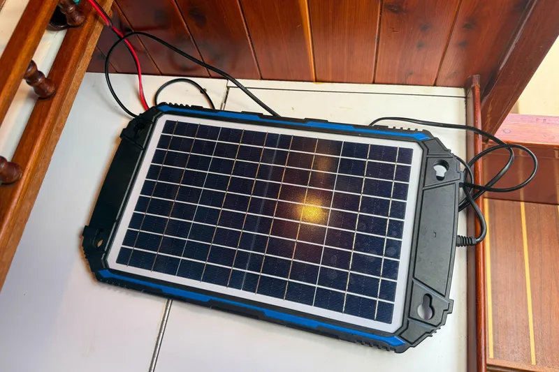 Slide: The Image of Portable solar panel inside 2012 Herreshoff Custom Hyland Design "Rozinante" boat cabin. - 29