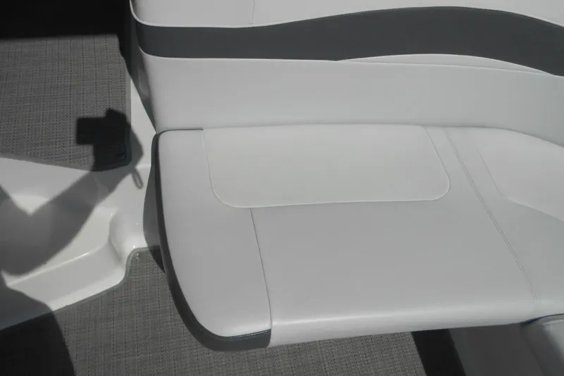 Slide: The Image of 2017 Formula 37 PC boat interior with sleek white seating and modern design. - 39