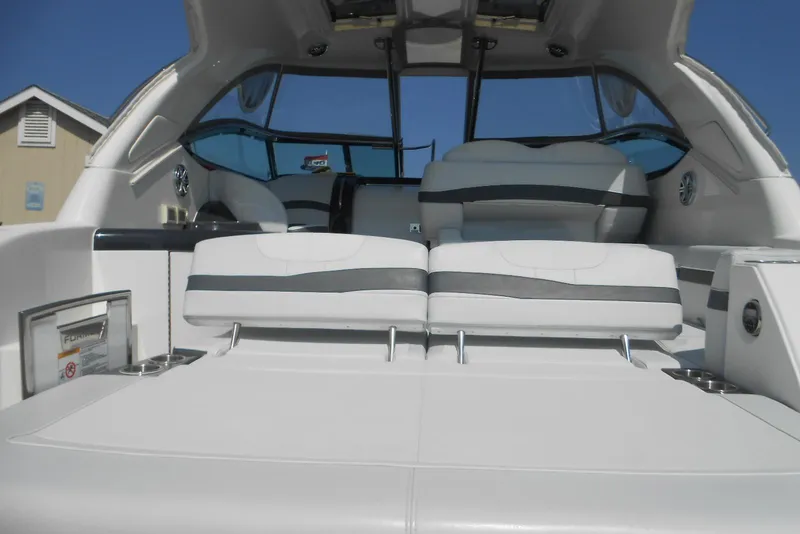 Slide: The Image of 2017 Formula 37 PC yacht interior with white seating and modern design. - 40