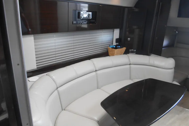 Slide: The Image of Luxurious interior of 2017 Formula 37 PC yacht with curved seating and modern amenities. - 43