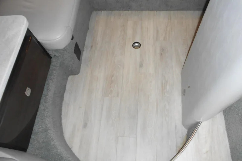 Slide: The Image of 2017 Formula 37 PC interior with light wood flooring and modern cabinetry. - 45