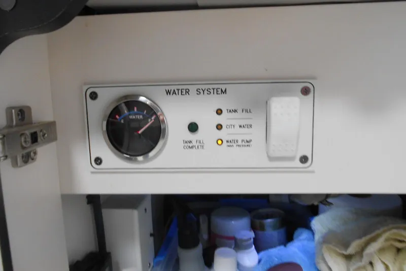 Slide: The Image of Control panel of 2017 Formula 37 PC water system with gauge and indicators. - 49