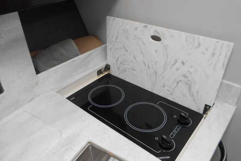 Slide: The Image of Modern kitchen area in 2017 Formula 37 PC yacht with electric cooktop. - 50