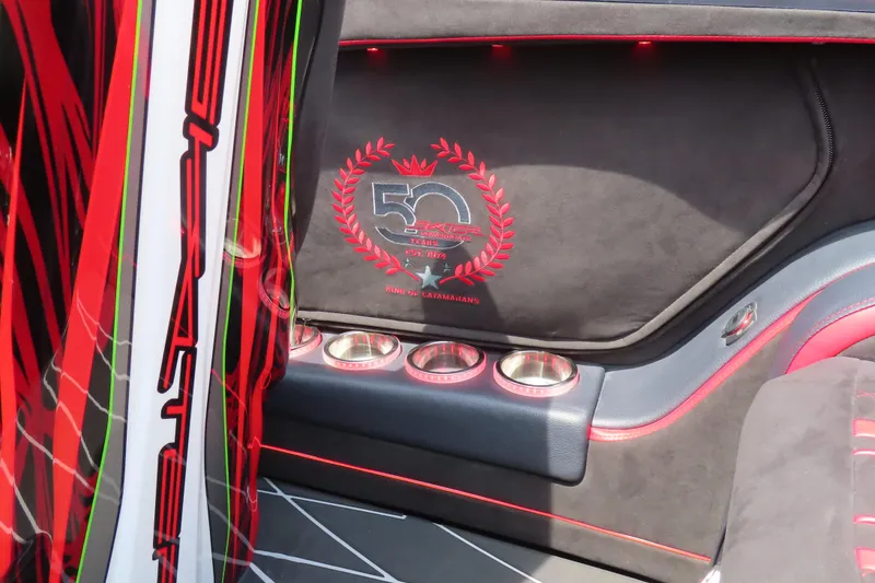 Slide: The Image of Interior of 2025 Skater 388 with custom red and black design, celebrating 50 years. - 32