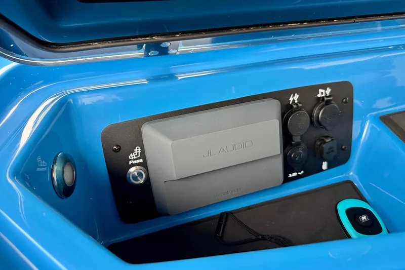 Slide: The Image of 2025 Nautique Super Air Nautique GS24 audio control panel with JL Audio system. - 34
