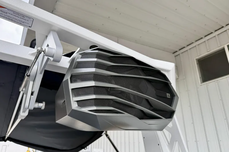 Slide: The Image of 2025 Nautique Super Air Nautique GS24 boat speaker detail, showcasing modern design and structure. - 38