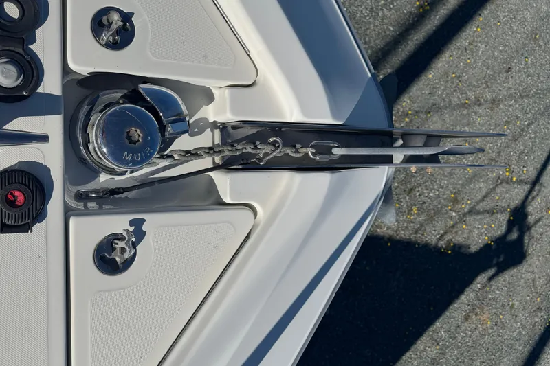 Slide: The Image of Bow of 2005 Ocean Sport Roamer 30 with anchor and winch system. - 8