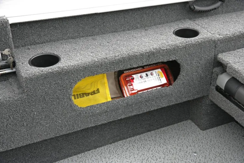 Slide: The Image of Manufacturer Provided Image: 2022 Lund 1675 Adventure Sport storage compartment with safety equipment. - 27