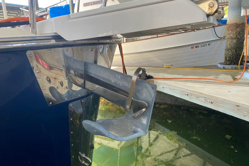 Slide: The Image of 2019 Ranger Tugs R-29 S boat anchor detail at dockside. - 11