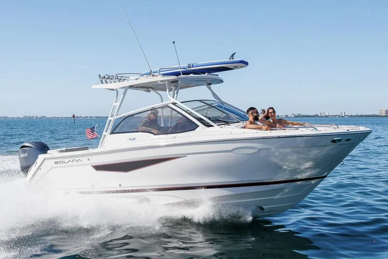 The Image of Manufacturer Provided Image: 2025 Solara S-250 DC boat cruising on open water with passengers enjoying the ride. - 0
