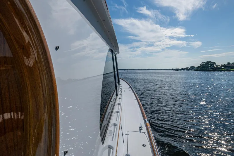 Slide: The Image of Hinckley T55 MKII Motor Yacht cruising on a sunny day, 2019 model. - 45