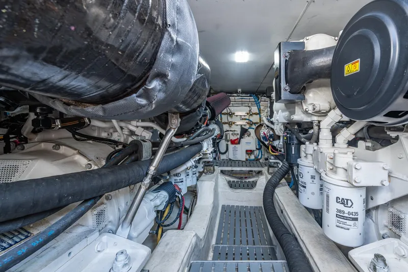 Slide: The Image of Engine room of 2019 Hinckley T55 MKII Motor Yacht with CAT machinery and complex piping. - 50