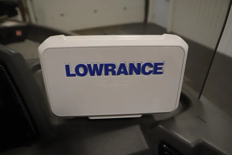 Slide: The Image of Lowrance Eagle device on 2026 Lowe Fishing Machine 1625SC boat dashboard. - 22