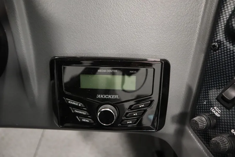 Slide: The Image of Control panel of 2026 Lowe Fishing Machine 1625SC with switches and USB port. - 24