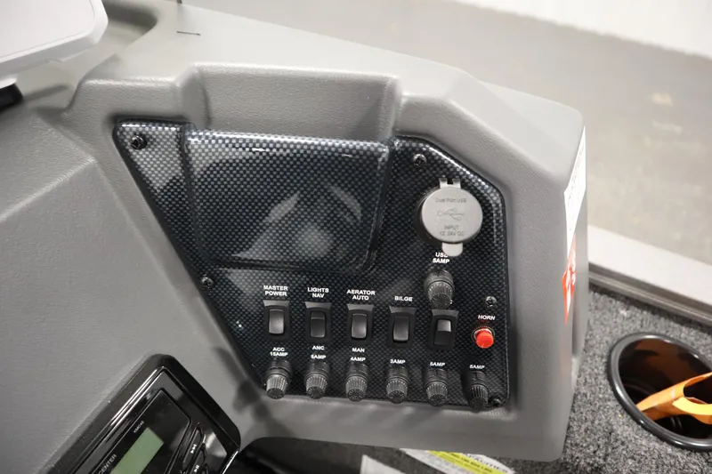 Slide: The Image of Kicker media center in 2026 Lowe Fishing Machine 1625SC boat dashboard. - 25