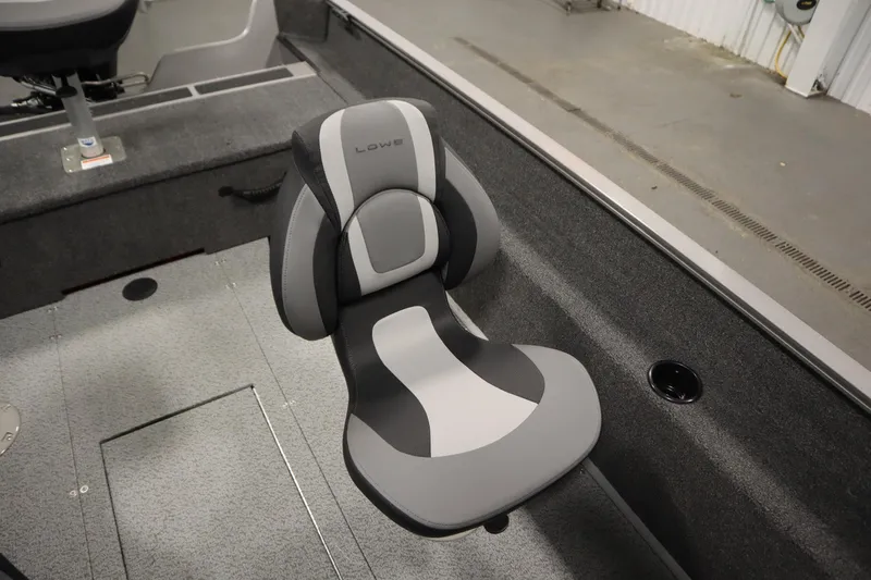 Slide: The Image of Lowrance Eagle 5 fish finder on 2026 Lowe Fishing Machine 1625SC boat dashboard. - 27