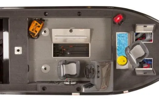 Slide: The Image of 2026 Lowe Fishing Machine 1625SC, sleek gray design, equipped with modern seating and storage. - 40