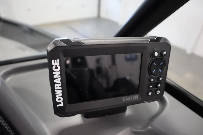 Slide: The Image of Lowrance Eagle5 fish finder on 2026 Lowe Fishing Machine 1625WT dashboard. - 24