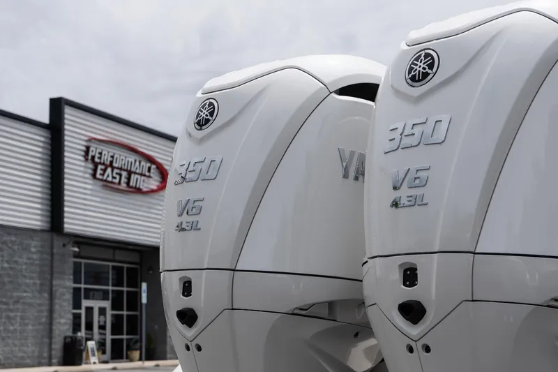 Slide: The Image of Yamaha 350 V6 outboard engines at Performance East Inc., Solace 30 CS, 2026 model. - 8