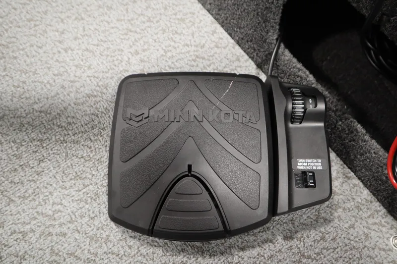Slide: The Image of Minn Kota foot pedal on 2026 Lowe Fishing Machine 1675SC boat. - 13