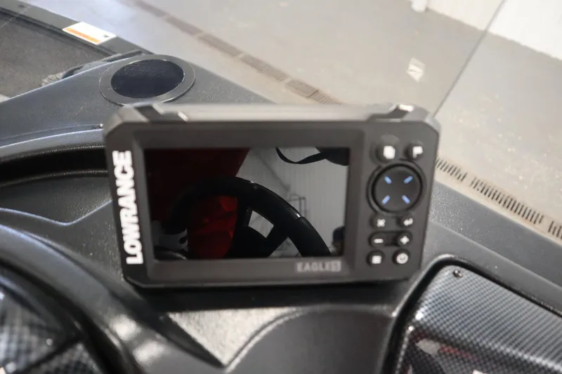 Slide: The Image of Lowrance fish finder on 2026 Lowe Fishing Machine 1675SC dashboard. - 25