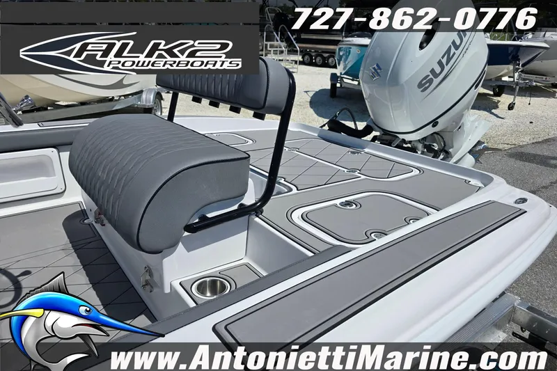 Slide: The Image of 2025 ALK2 Powerboats 22BHX FLATS/BAY HYBRID with Suzuki engine, showcased by Antonietti Marine. - 13