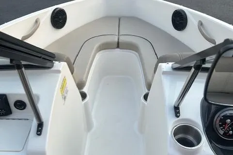 Slide: The Image of 2016 Bayliner 175 Bowrider interior with seating and cup holders. - 10