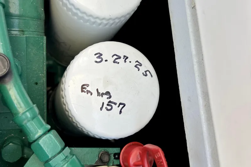 Slide: The Image of Engine filter with handwritten date and hours, Nimbus 365 Coupe 2018. - 62