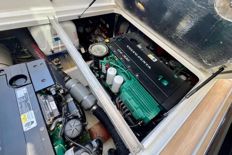 Slide: The Image of Engine compartment of 2018 Nimbus 365 Coupe featuring Volvo Penta D4-300 engine. - 55