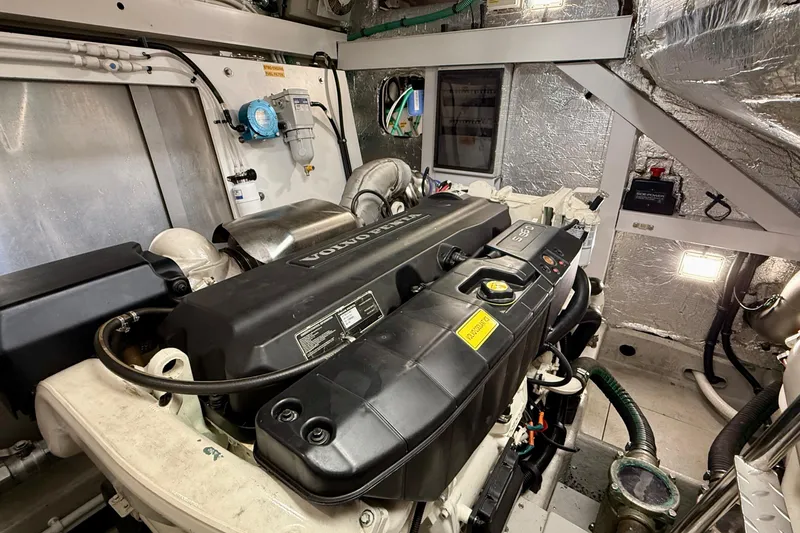 Slide: The Image of Engine room of 2016 Sunseeker Predator 57 yacht with Volvo Penta engine. - 70