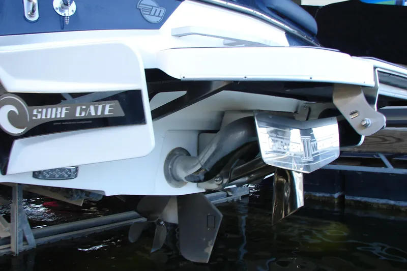 Slide: The Image of 2021 Malibu Wakesetter 22 LSV with Surf Gate technology, rear view. - 27