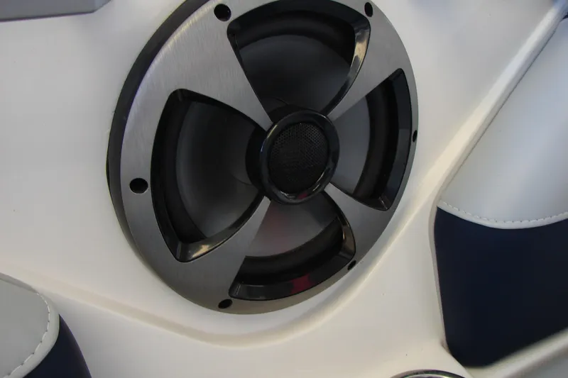 Slide: The Image of Close-up of a speaker in a 2021 Malibu Wakesetter 22 LSV boat interior. - 33