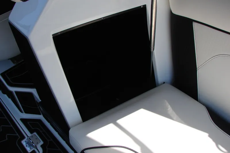 Slide: The Image of 2019 Centurion Ri257 interior detail with white seating and sleek design elements. - 39