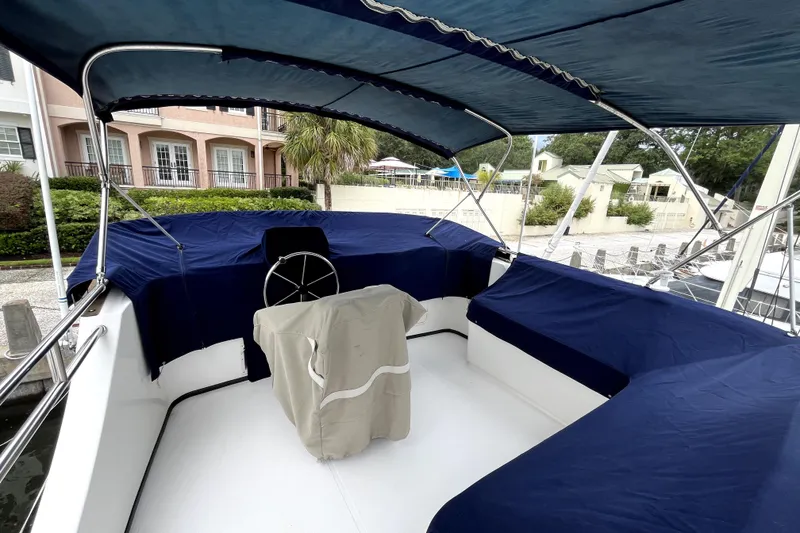 Slide: The Image of 2005 Nordic Tug 37 Flybridge Custom Sunbrella Covers - 12