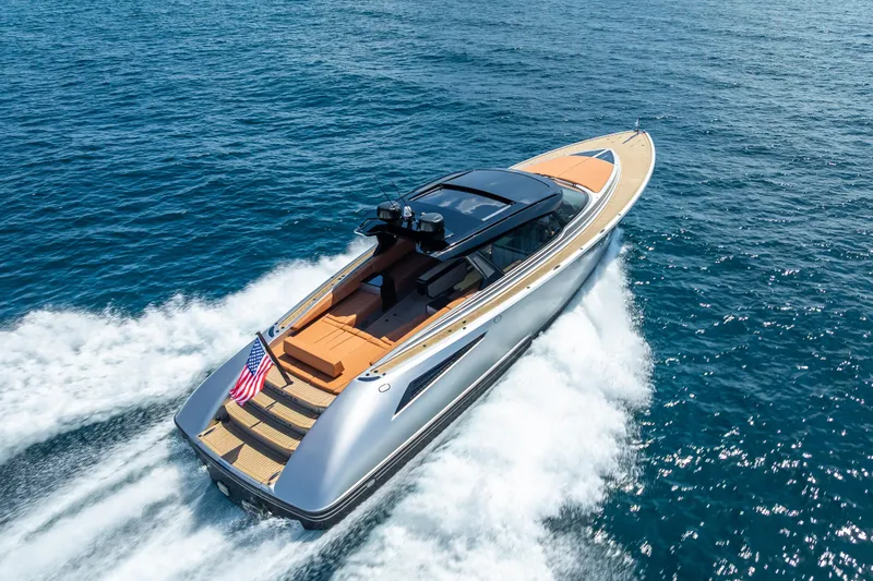 Slide: The Image of 2024 Wajer 55 HT yacht cruising on open sea, showcasing sleek design and luxury. - 27