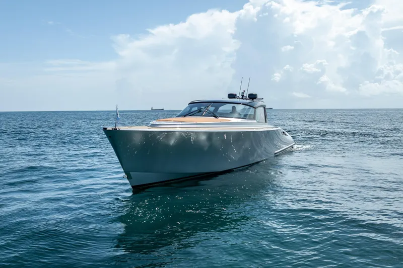 Slide: The Image of 2024 Wajer 55 HT yacht cruising on open sea under a bright sky. - 3