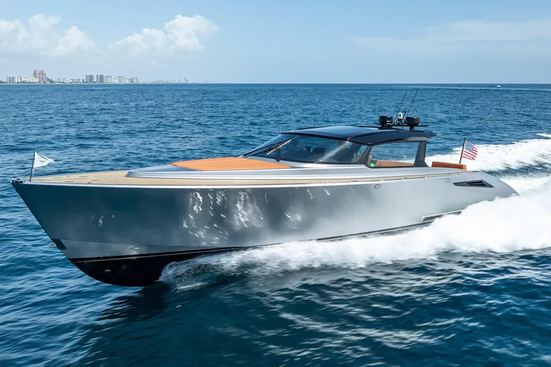 Slide: The Image of 2024 Wajer 55 HT luxury yacht cruising on open sea under clear skies. - 34