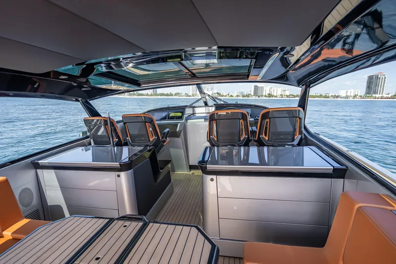 Slide: The Image of Luxurious interior of 2024 Wajer 55 HT yacht with sleek design and waterfront view. - 66