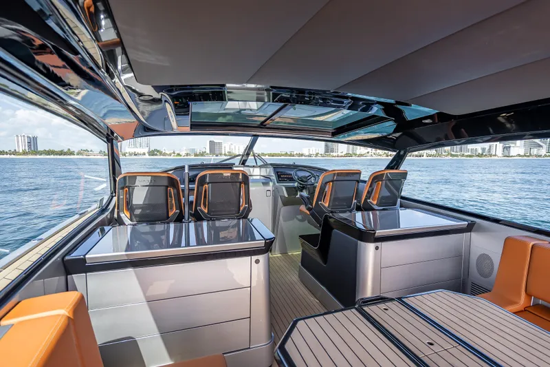 Slide: The Image of Interior of 2024 Wajer 55 HT yacht with modern design and ocean view. - 67