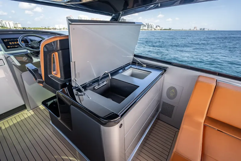 Slide: The Image of Luxurious 2024 Wajer 55 HT yacht interior with sleek design and ocean view. - 70