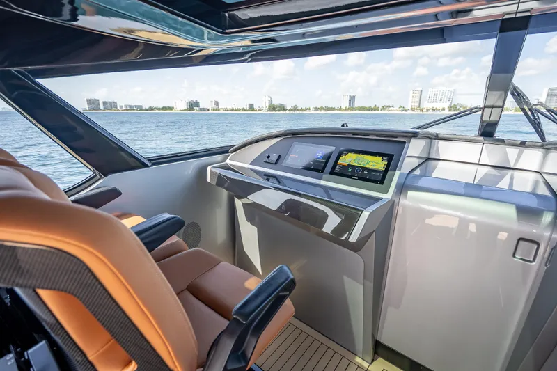 Slide: The Image of Interior of 2024 Wajer 55 HT yacht with modern navigation system and luxurious seating. - 72