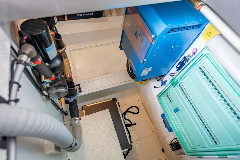 Slide: The Image of Engine room of 2024 Wajer 55 HT yacht, featuring advanced equipment and systems. - 85