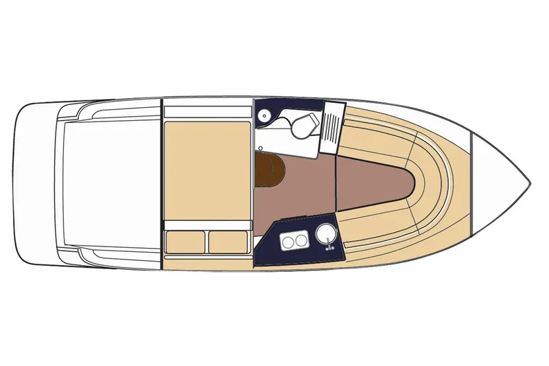 Slide: The Image of Manufacturer Provided Image: Top view layout of 2017 Regal 30 Express boat interior. - 15