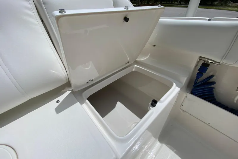 Slide: The Image of Open storage compartment on 2023 Key West 239 FS boat, showcasing interior space. - 30