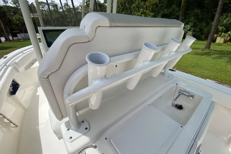 Slide: The Image of 2023 Key West 239 FS boat interior with rod holders and sink. - 52