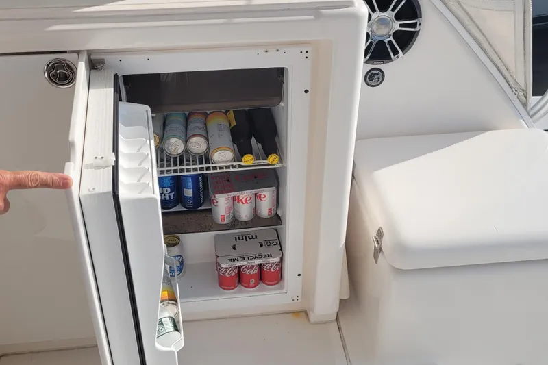 Slide: The Image of Open fridge on 2006 Tiara Yachts 4200 Open, stocked with beverages. - 21