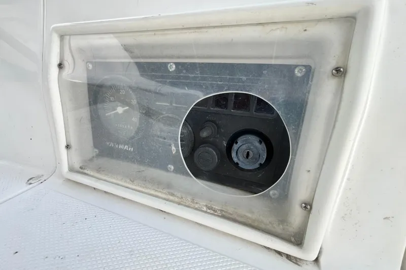 Slide: The Image of Control panel of a 1995 Hunter 29.5 sailboat with Yanmar engine gauge. - 8