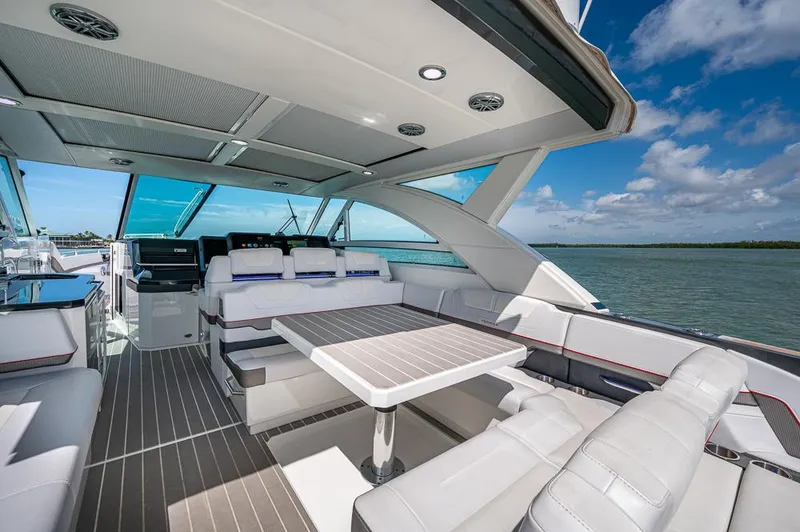 Slide: The Image of Luxurious interior of 2019 Formula 430 Super Sport Crossover yacht on a sunny day. - 20