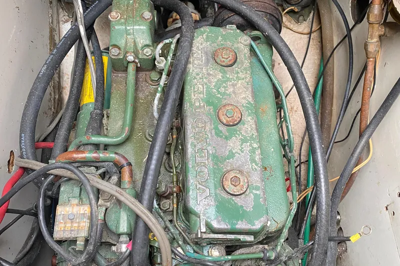 Slide: The Image of 1972 Bristol 40 engine with visible wear and wiring. - 62